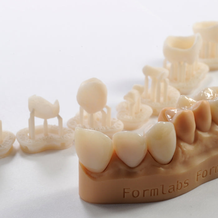 3D-печать постоянных коронок с помощью SLA 3D-принтера Form 3B и Permanent Crown Resin